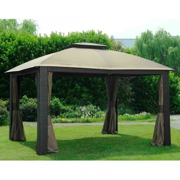 Gorgeous Gazebo Sunjoygroup Shop Sunjoy Beige Aluminum Rectangle Permanent Gazebo Exterior
