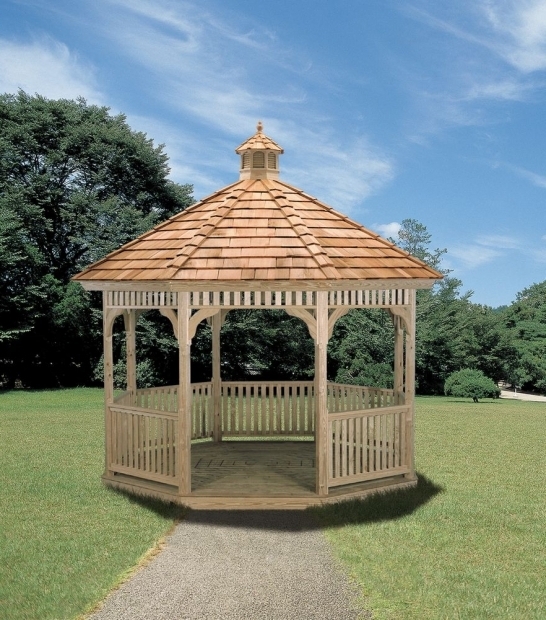 Remarkable 12x12 Cedar Gazebo With Aluminum Roof Gazebo Ideas Octagon Victorian Wood Gazebo With Outdoor Living