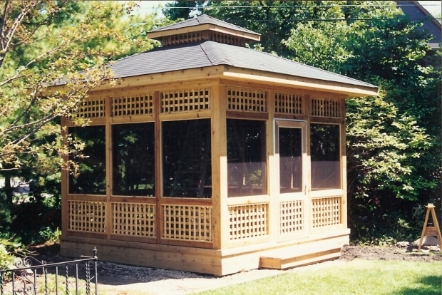 Alluring Screened In Gazebo Wood Screened In Gazebo All Home Ideas How To Screened In Gazebo