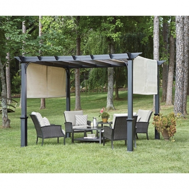 Beautiful Garden Treasures Square Pergola Shop Garden Treasures X Freestanding Square Pergola With Canopy At