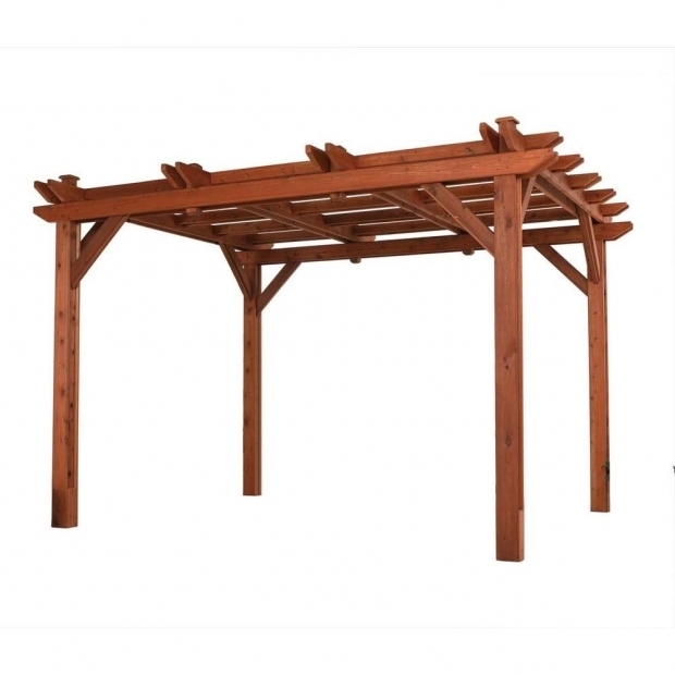 Delightful Pergola Dimensions Height 10 Ft X 12 Ft Wood Pergola Pa1012 The Home Depot