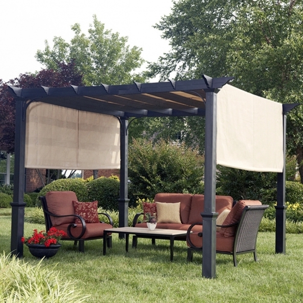 Fantastic Garden Treasures Matte Black Steel Freestanding Pergola Shop Garden Treasures Matte Black Steel Freestanding Pergola With
