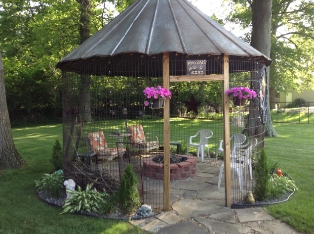 Fantastic Gazebo With Fire Pit Inside Our Sweet Corn Crib Gazebo Complete With Fireplace Things We