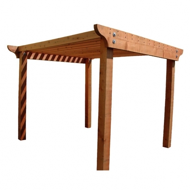 Picture of Home Depot Pergolas Mendocino Forest Products Redwood 8 Ft X 8 Ft Construction Heart