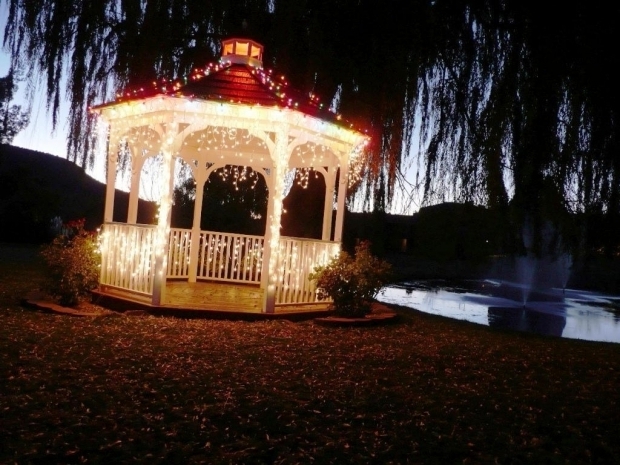 Stylish Gazebo Solar Lights Gazebo Ideas Icicle Solar Outdoor String Lights Water Drop Fairy