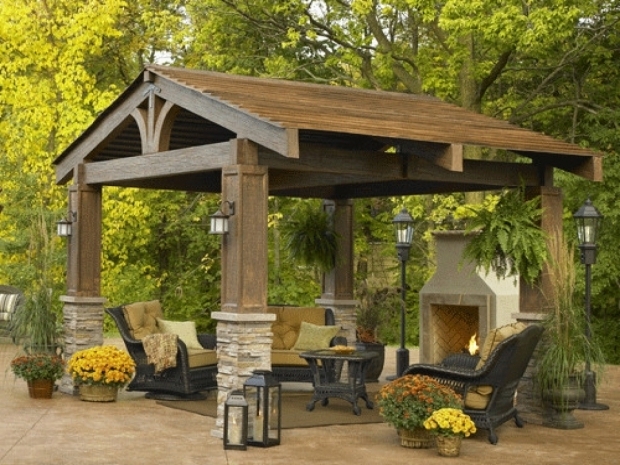 Amazing Screened In Gazebo With Fire Pit Gazebo Ideas Perfect Backyard Kitchen With Additional Home Design