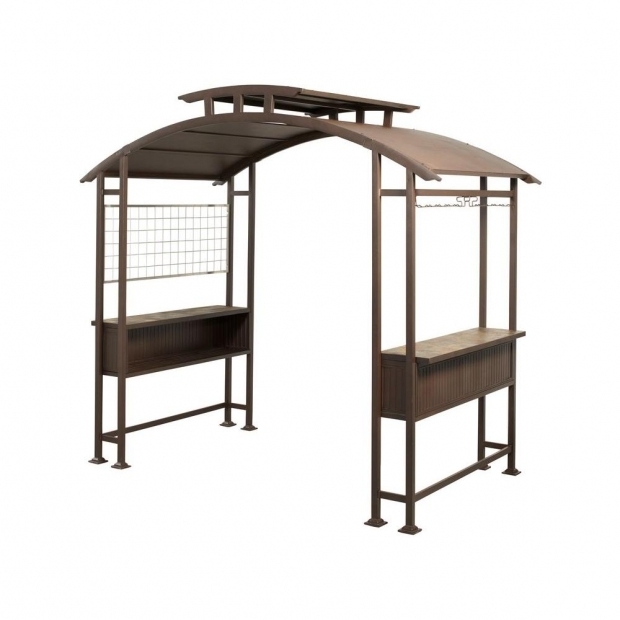 Image of Home Depot Grill Gazebo Hampton Bay 8 Ft X 5 Ft Walker Grill Gazebo L Gz411pst The