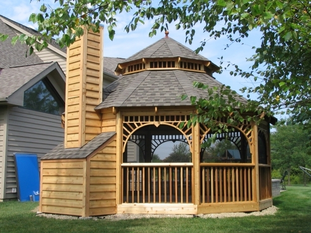 Image of Screened In Gazebo With Fire Pit Impressive Screened Gazebo Kits Wood Kits Outdoor Navpa2016