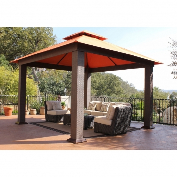 Picture of Aluminum Pergola Kits Lowes Garden Outdoor Fancy Hardtop Gazebo For Your Outdoor And Garden