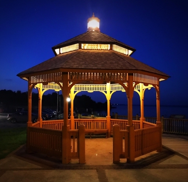 Remarkable Gazebo With Lights Havre De Grace Havre De Graces Lights Up Gazebo Entrance To
