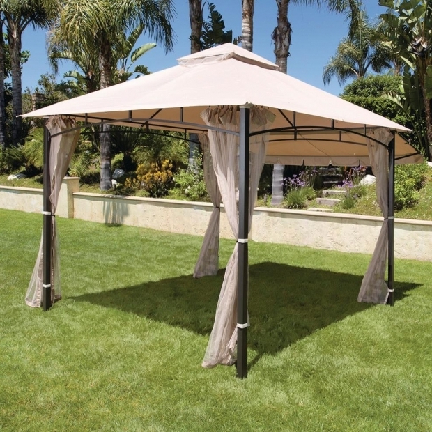 Fantastic Gazebo Canopy Replacement Covers 10x10 Home Depot Hampton Bay Santa Maria 13 Ft X 10 Ft Roof Style Canopy Gazebo