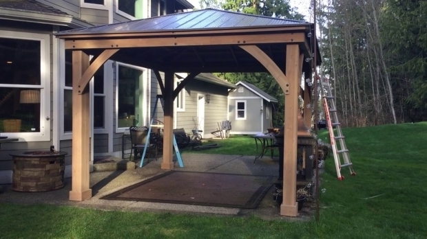 Alluring Yardistry Pergola Pt 3 Costco Yardistry 12x14 Wood Gazebo Final Assembly Youtube