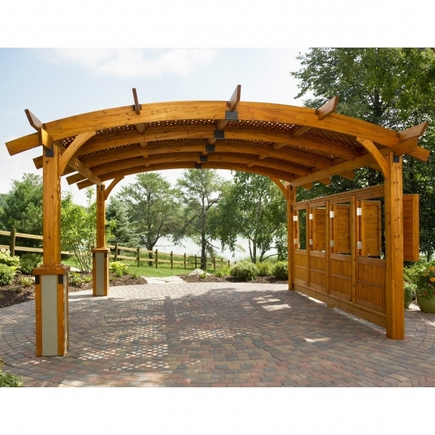 Awesome Arched Pergola Kits Sonoma Arched Wood Pergola 16 X 16 Ft Hayneedle