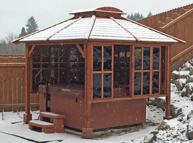 Fantastic Hot Tub Gazebo Kits Hot Tub Enclosure Kits Hot Tub Pavilion Kit Made Of Redwood
