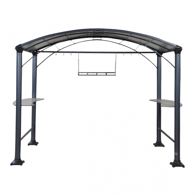 Fantastic Lowes Grill Gazebo Shop Shade Trends Grill Zebo Hammered Pewter Aluminum Rectangle