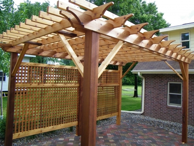 Gorgeous Cedar Pergola Kits Western Red Cedar Pergola With Privacy Lattice Minnesota