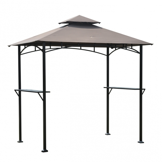 Image of Lowes Grill Gazebo Shop Sunjoy Black Rectangle Grill Gazebo Foundation 498 Ft X 8