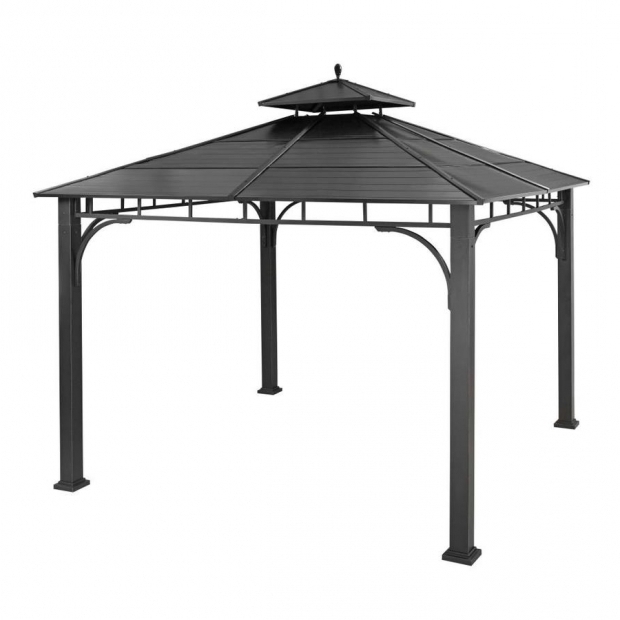 Incredible Lowes Gazebo Allen Roth Shop Allen Roth Black Metal Square Grill Gazebo Exterior 102