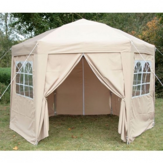 Marvelous Pop Up Gazebo With Sides Airwave 35m Hexagonal Pop Up Gazebo 6 Side Panels Beige Pop Up