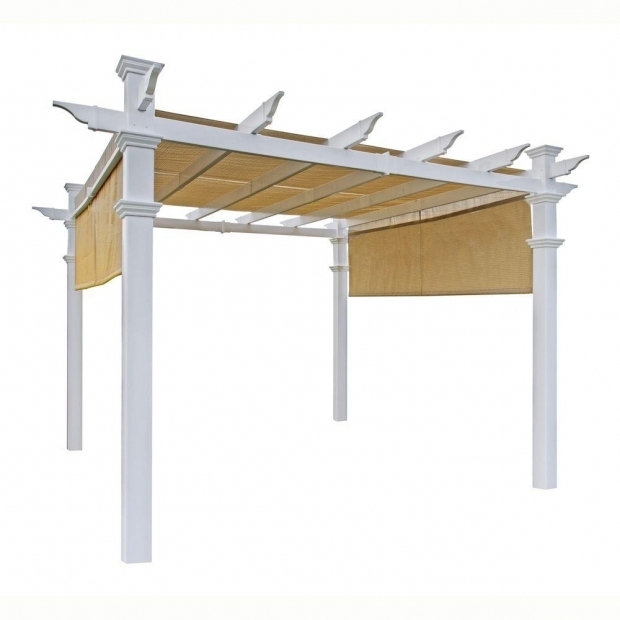 Outstanding Steel Pergola With Canopy Home Depot Hampton Bay 9 Ft X 9 Ft Steel And Aluminum Arched Pergola With