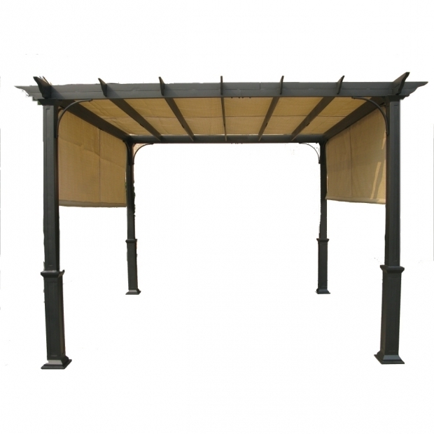 Garden Treasures Matte Black Steel Freestanding Pergola