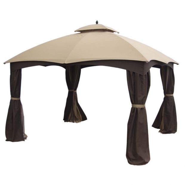Allen Roth Brown Rectangle Screened Gazebo